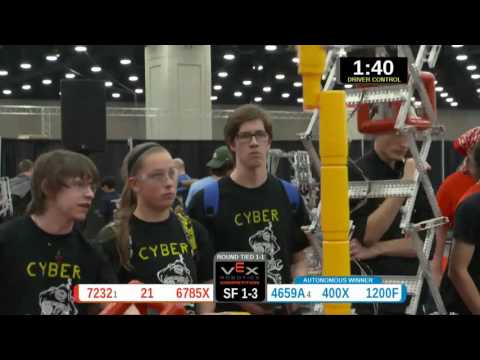 2015 VRC Sci SF1-3 - 7232 21 6785X vs 4659A 400X 1200F - 89 to 94 - VEX Worlds 2015