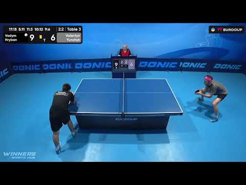 19:40 Vadym Hryban  - Valentyn Yunchyk 07.07.2023 TT Euro.Cup Ukraine Professional. TABLE 3