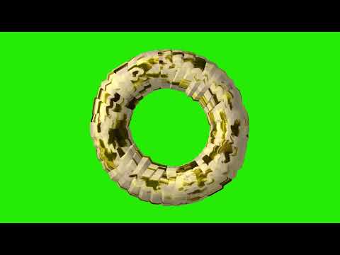 3D Object Elements - Folding Golden Brown Circle 20 | Free Hd Green Screen