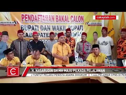 Pasukan Peci Merah Antarkan Nasarudin Mendaftar ke Partai Golkar Pelalawan