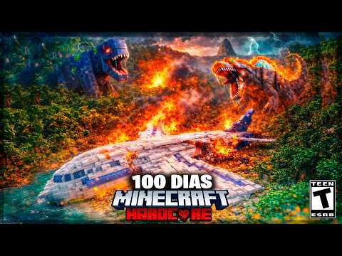 SOBREVIVI 100 DIAS EM UM AVIÃO ACIDENTADO NO JURASSIC PARK MINECRAFT - O FILME