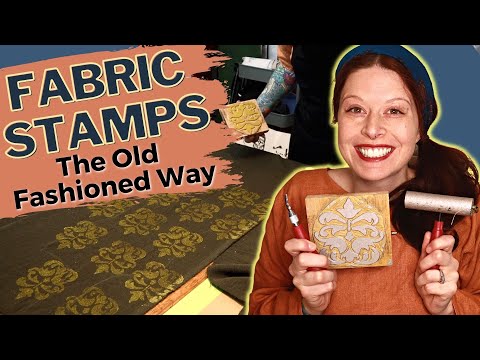 Block Printing Dress Fabric for My Medieval Kirtle Project!