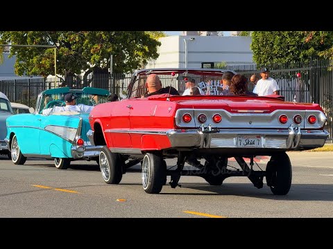 LOWRIDER Classic Cars Bouncing & Cruising in Santa Ana California