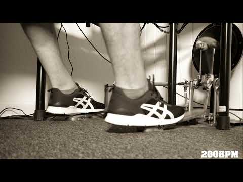 Ankle Motion Double Bass Practice Full E-Drum Kit (200 BPM)