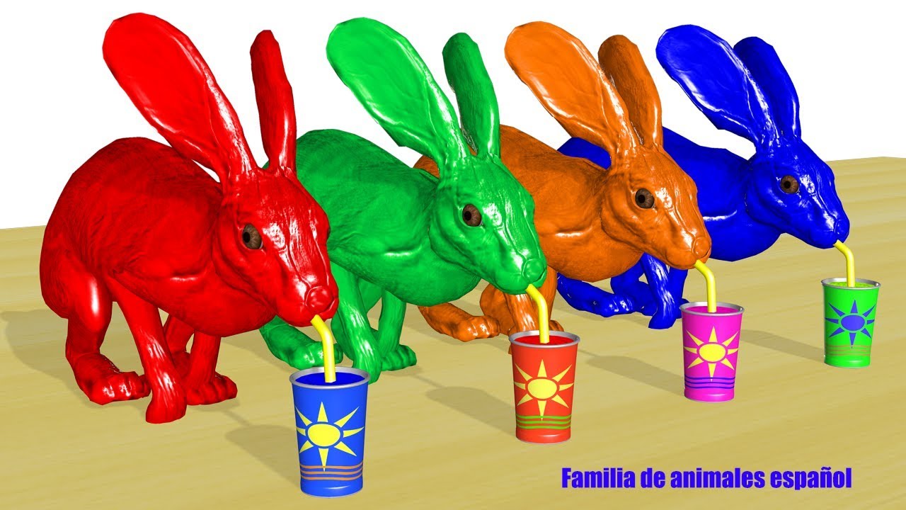 Aprender colores conejo bebida frutas canciones infantiles rimas para niños