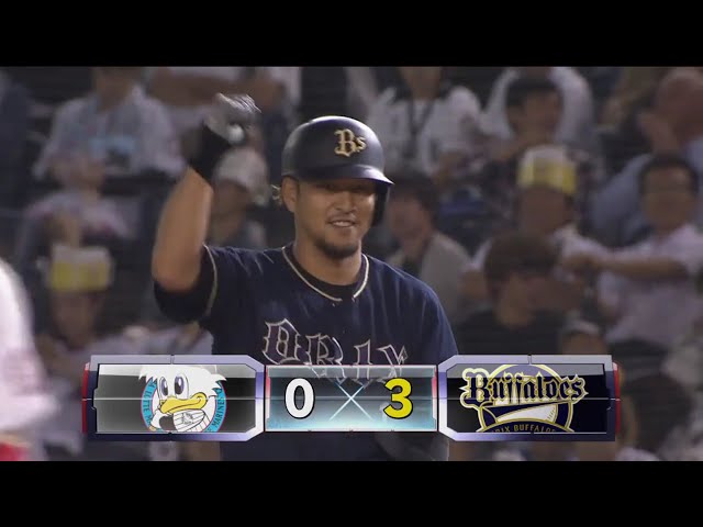 【3回表】バファローズ・中島 きっちりセンターへ返し追加点!! 2017/8/31 M-Bs