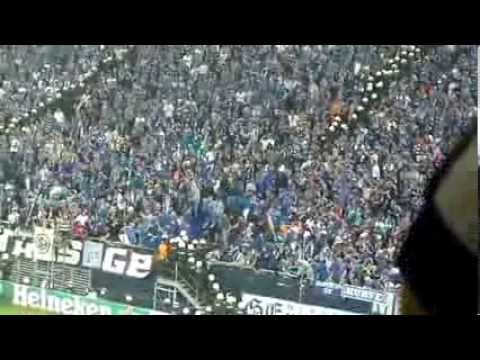 100+ pepper spraying policemen attacked Schalke fans to remove a provocative Macedonian flag