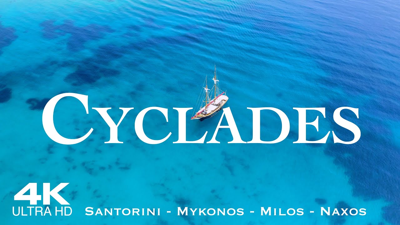 [4K] CYCLADES 🇬🇷 Κυκλάδες 2025 | 2½ HOUR Drone Aerial of Santorini Mykonos Milos & Naxos | Greece