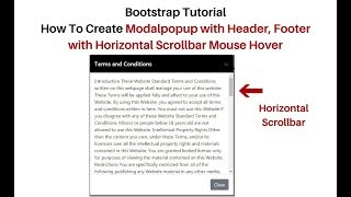 bootstrap modal popup modal-body horizontal scrollbar mouse hover example