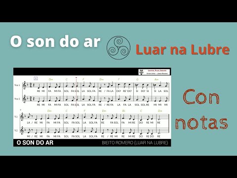 O Son Do Ar - Luar Na Lubre (arreglo melodía-flauta con notas)