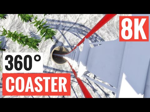 [360° 8K VR video] Roller Coaster Xmas Snow Virtual Reality Google Cardboard SBS 3D