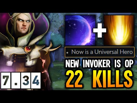 7.34 The New Invoker is OP Immortal Rank 22 Kills | Dota 2 Pro Gameplay