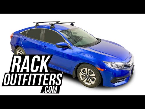 2016-2020 Honda Civic Sedan with Rhino-Rack ROC25 Vortex Aero Roof Rack Crossbars