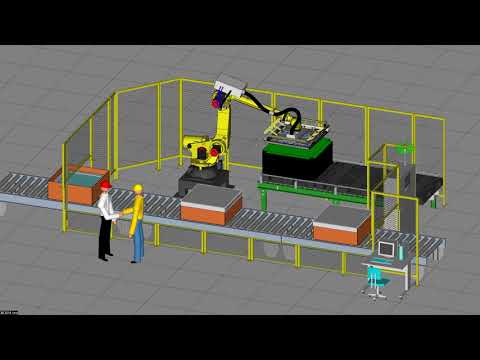 Fanuc Roboguide V9, fully animated linetracking simulation