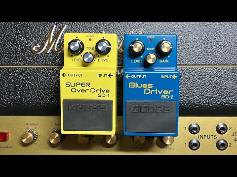 BOSS SD-1 OverDrive vs BOSS BD-2 Blues Driver into a Marshall JTM-45