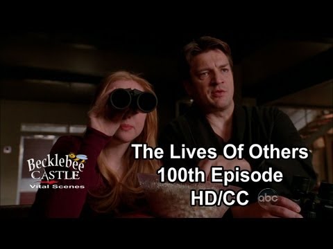 Castle 5x19 "The Lives Of Others"  Castle & Alexis Cute Scenes  with Pop Corn  & Binoculars HD/CC