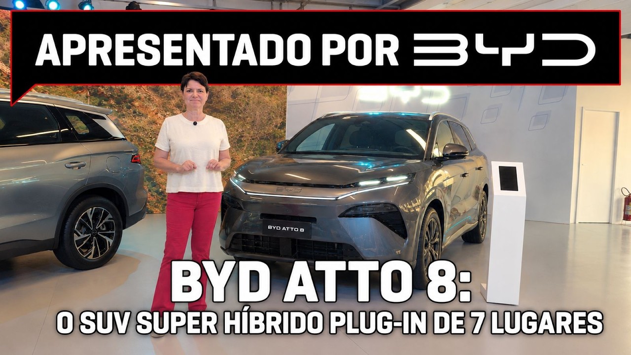 BYD ATTO 8: O SUV super híbrido plug-in de 7 lugares