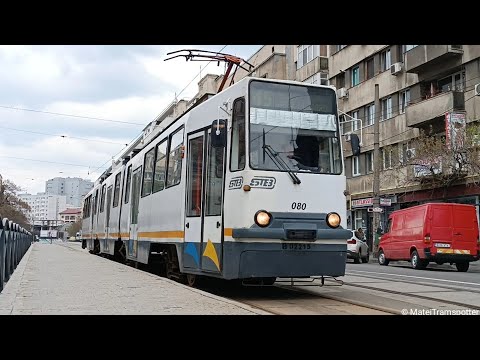 Tramvaiul V3A-93-M2000 080 pe linia 45 părăsind terminalul "Gara de Nord"
