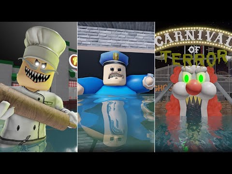 UNDERWATER PAPA'S PIZZERIA, UNDERWATER CARNIVAL, UNDERWATER BARRY ROBLOX OBBY