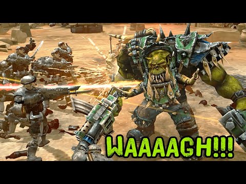 HOLY GORK! Orks Warboss DESTROYING Imperial Guard - WH40K: Dawn of War 2: Retribution | Astartes Mod