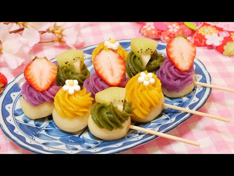 ひな祭り春の三色花だんご How to make Cute dumpling