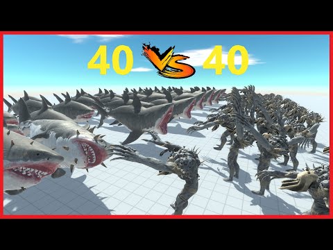 SCOURGE VS MUTANT MEGALODON (40V40) - ANIMAL REVOLT BATTLE SIMULATOR