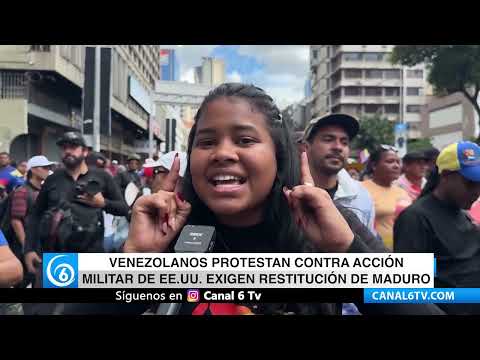 Video: Venezolanos protestan contra acción militar de EEUU exigen restitución de Maduro