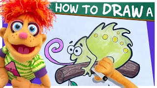 Teach Kids To Draw A Chameleon - Artie's Show