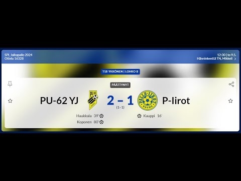 PU-62 T18 vs Pallo-Iirot