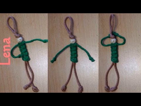 𝗠𝗮𝗰𝗿𝗮𝗺𝗲 with 𝗟𝗲𝗻𝗮 🗝️ Makramee Schlüsselanhänger Männchen 📿Macrame keychain doll Boy - макраме брелок