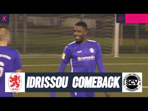 Startelf-Debüt: Ex-SGE-Star Mo Idrissou macht's mit Köpfchen | TSG Darmstadt - Viktoria Griesheim