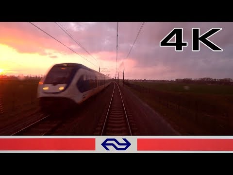 A Train Driver's Sunset 4K CABVIEW HOLLAND Zwolle - Amsterdam SLT 13apr 2019