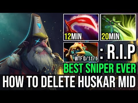 How to Easy Solo Delete Huskar on Mid Lane with 12 Minutes Desolator Sniper Dota 2