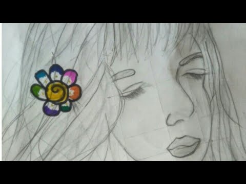 How to draw a girl with flower easy  drawing #draw with insiya