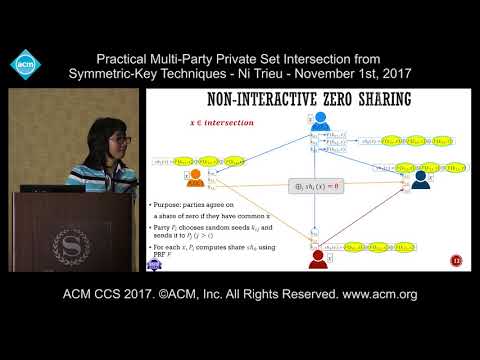 ACM CCS 2017 - Practical Multi-Party Private Set Intersection [...] - Ni Trieu