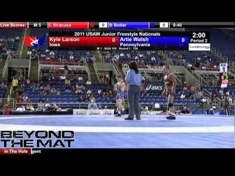 Junior Freestyle 130 - Artie Walsh (PA) Vs. Kyle Larson (IA)