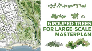 How to Draw Grouped Trees for Large-Scale Landscape Masterplans in Photoshop