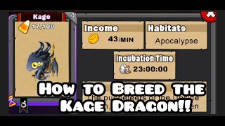 How to Breed the Kage Dragon  Dragonvale/Breeding hints/Leave game ID in comments for Co-op breeding