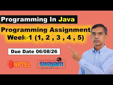 Programming In Java Nptel Swayam Week 1 Programming Assignment 5 Java Core Java Nptel
