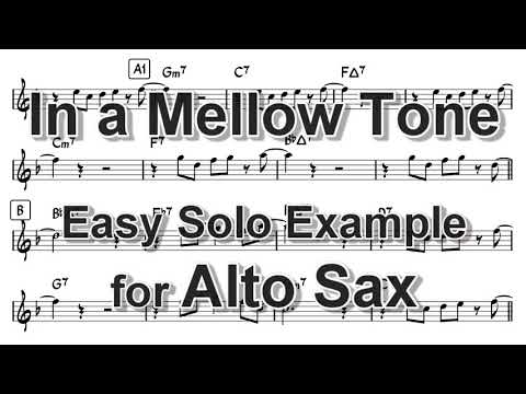 In a Mellow Tone - Easy Solo Example for Alto Sax