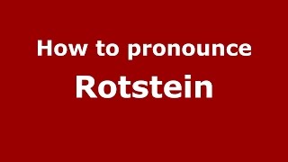 How to pronounce Rotstein