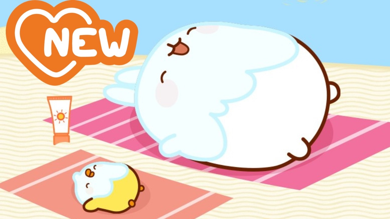The Perfect Beach Sunbathing Day ☀️🏖️ Molang’s Summer Adventure