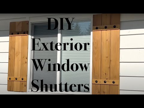 DIY Exterior Home Window Shutters Made Inexpensively With Metal Accents [DIY Window Shutters]