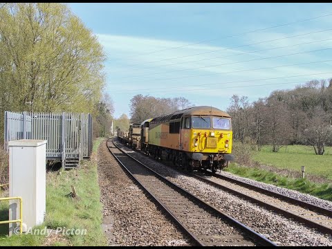 Colas Rails' 56096 storms through Dunbridge with 6C97 - 18.04.21
