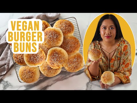 Homemade Fluffy VEGAN Burger Buns! | No Milk or Eggs