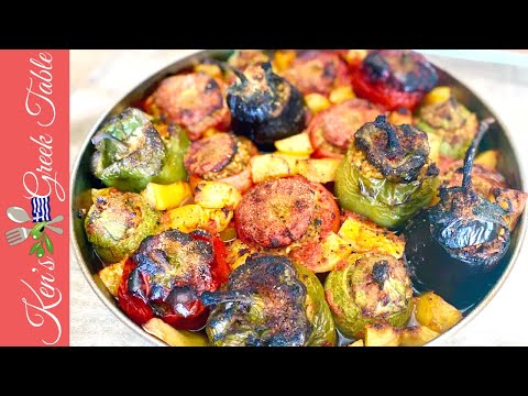 Stuffed Peppers and Eggplants | Low Carb Gemista Recipe | Ken Panagopoulos