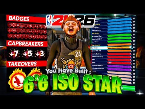 MY 6’6 ISO STAR BUILD is CRACKED! THE BEST POINT GUARD BUILD in NBA 2K26 - best guard build 2k26