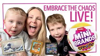 Unbox More Mini Brands Masterpieces With My Kids and I! (We also draw an easy bunny!)