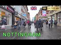 Nottingham City Centre Walk: April 2024 Walking Tour [4K60]