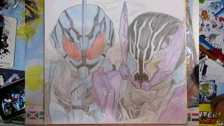 【アナログ】仮面ライダー描いてみた【グリスブリザード＆ローグ】